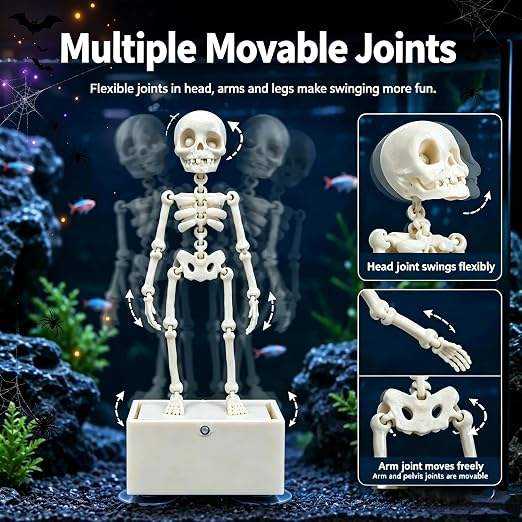 Dancing Skeleton Aquarium Bubbler PLA 3D Printed Fish Tank Decoration with Dancing Skeleton Figure