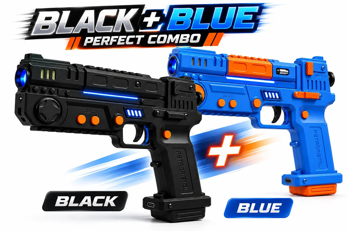 RetroZone Gaming System | 2-Player Retro Light Gun Pistol Combo
