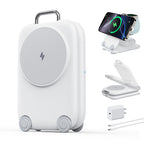 ✈️ Mini Luggage Design 3 In 1 Wireless Charging Station | Magnetic Fast Charger For iPhone & Apple Watch⚡