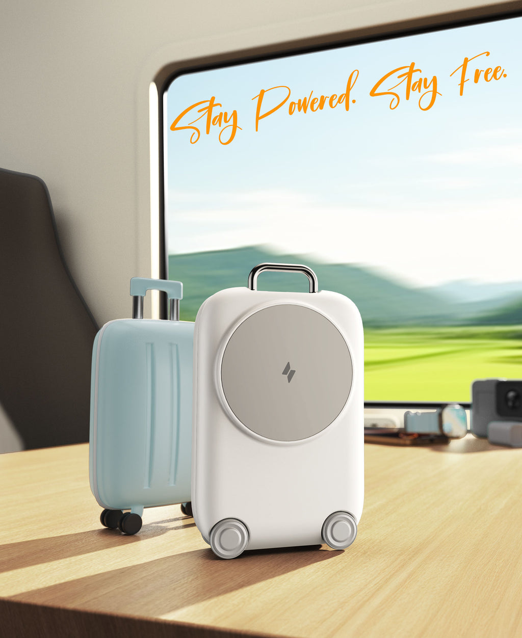 ✈️ Mini Luggage Design 3 In 1 Wireless Charging Station | Magnetic Fast Charger For iPhone & Apple Watch⚡