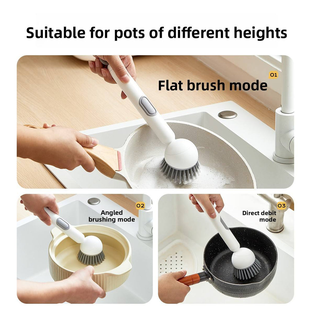 🧽 Multifunctional Long Handled Kitchen Cleaning Brush for Pots & Plates🧼