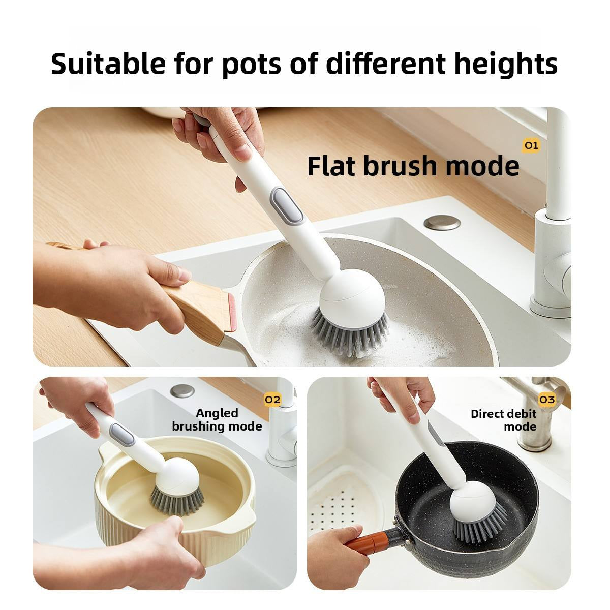 🧽 Multifunctional Long Handled Kitchen Cleaning Brush for Pots & Plates🧼