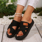 🥿 Women Platform Slide Sandals, Summer Thick Sole Open Toe Beach Slippers🖤