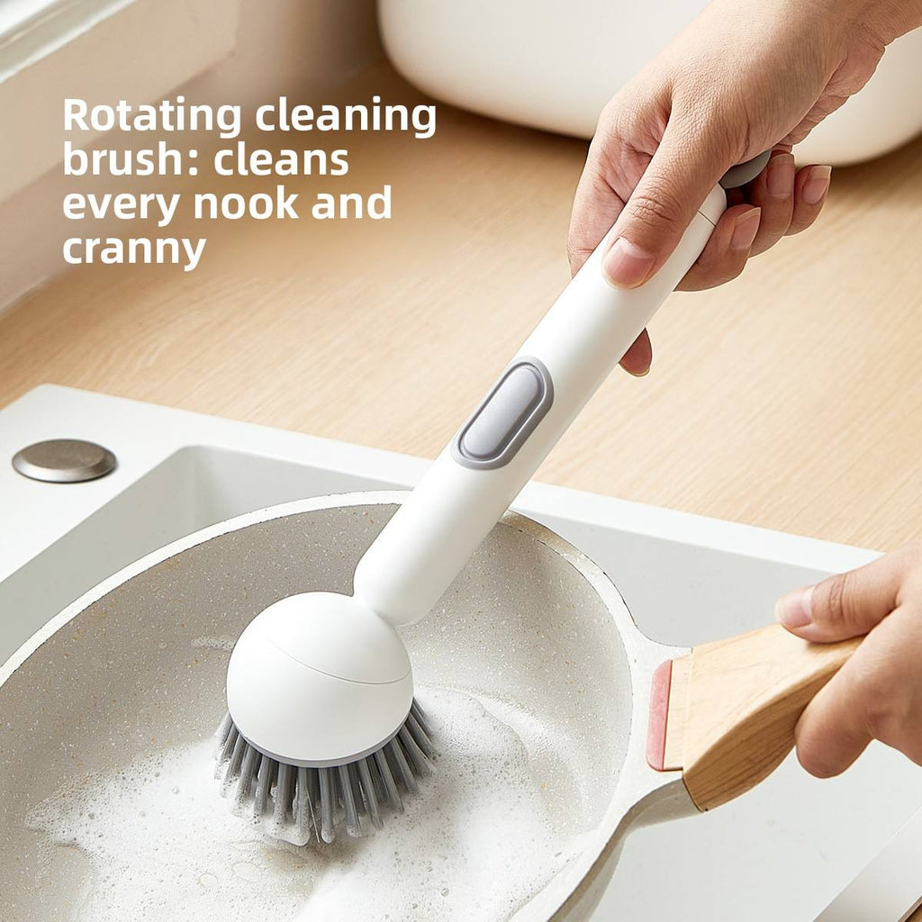 🧽 Multifunctional Long Handled Kitchen Cleaning Brush for Pots & Plates🧼