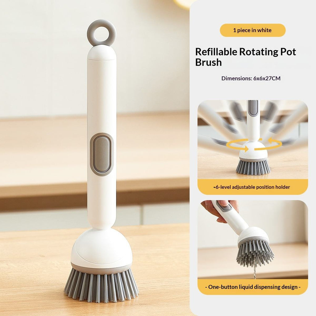 🧽 Multifunctional Long Handled Kitchen Cleaning Brush for Pots & Plates🧼