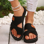 🥿 Women Platform Slide Sandals, Summer Thick Sole Open Toe Beach Slippers🖤