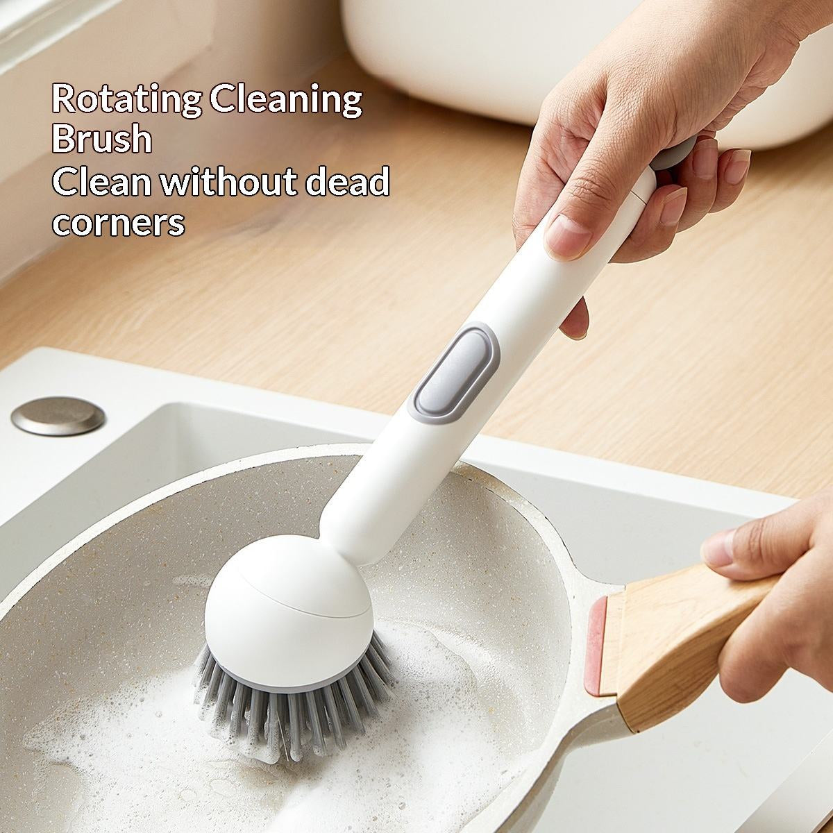 🧽 Multifunctional Long Handled Kitchen Cleaning Brush for Pots & Plates🧼