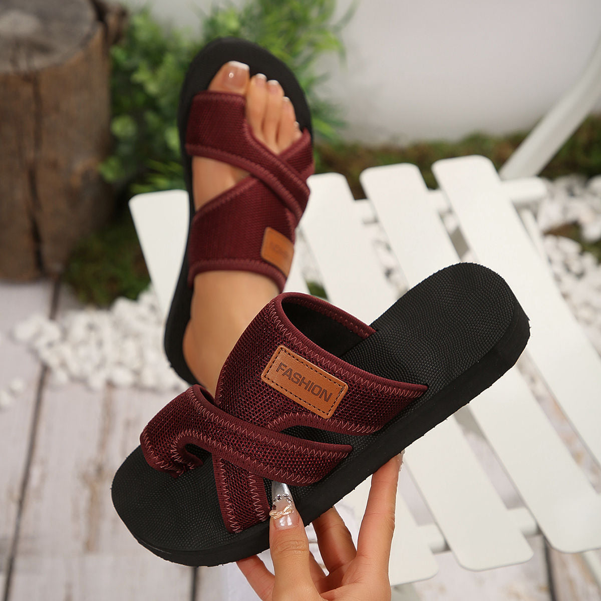 🥿 Women Platform Slide Sandals, Summer Thick Sole Open Toe Beach Slippers🖤