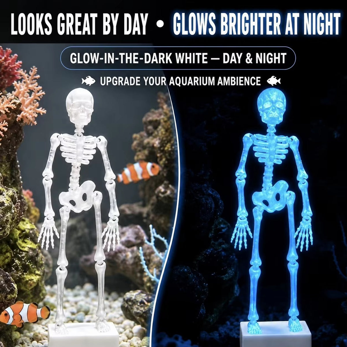 Dancing Skeleton Aquarium Bubbler PLA 3D Printed Fish Tank Decoration with Dancing Skeleton Figure