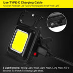 🔦 Portable COB LED Keychain Light | Magnetic IP44 Waterproof Rechargeable Mini Flashlight🛠️