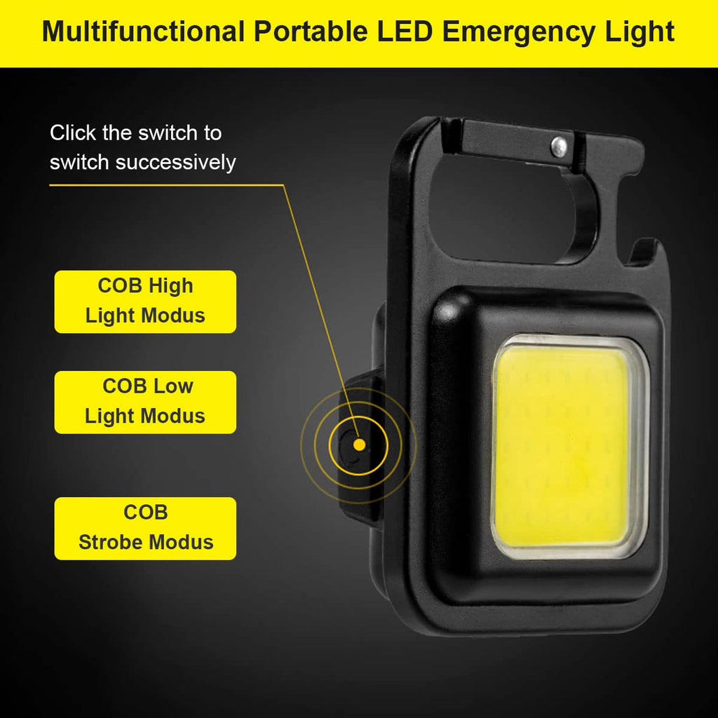 🔦 Portable COB LED Keychain Light | Magnetic IP44 Waterproof Rechargeable Mini Flashlight🛠️